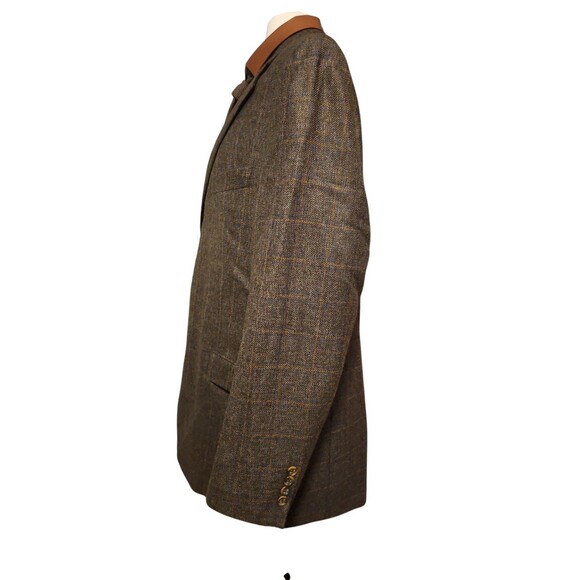 Jack Victor Plaid Blazer Mens 44L Brown Wool Academia Old Money Preppy Office - Picture 2 of 9